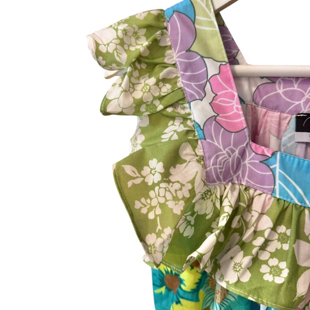 Dalia MacPhee Floral Patchwork Multicolor Ruffled… - image 5